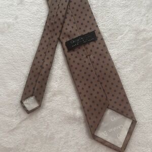 Christian Dior Men's Necktie Brown Geometric Silk Paris New York‎